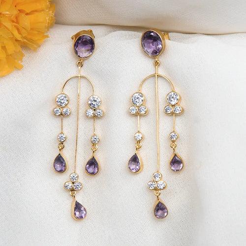 Amethyst Danglers Silver 92.5 Earring