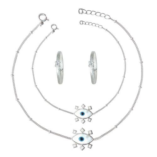 Evil Eye Silver Anklet