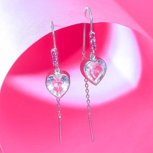 Silver 92.5 Heart Sui Dhaga Earring