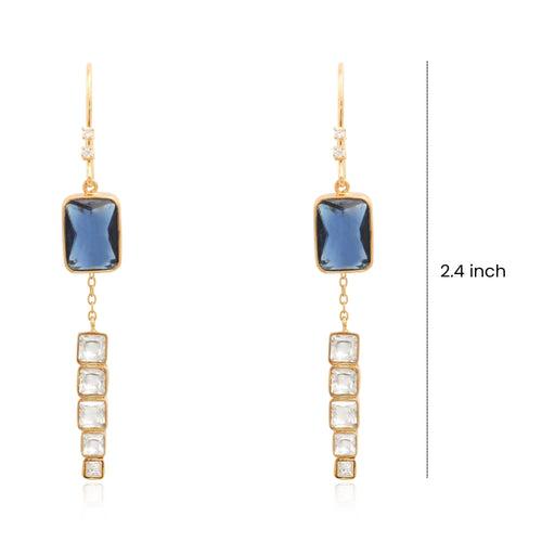 Silver Sparkling blue sui dhaga earring