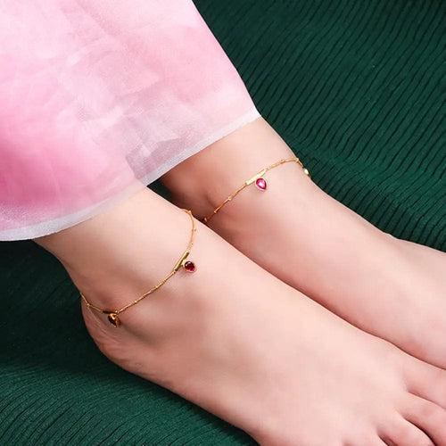 Three Drop Silver 92.5 Anklet