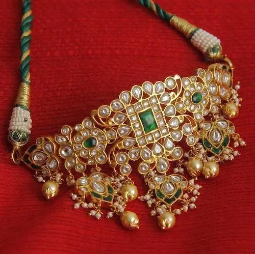 White & Green Kundan Jadau Choker