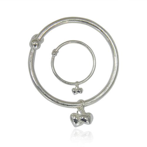 92.5 Heart shaped bangle for kids