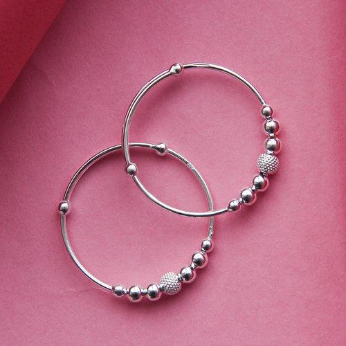 Baby Anklet Silver 92.5 Kada With Beads