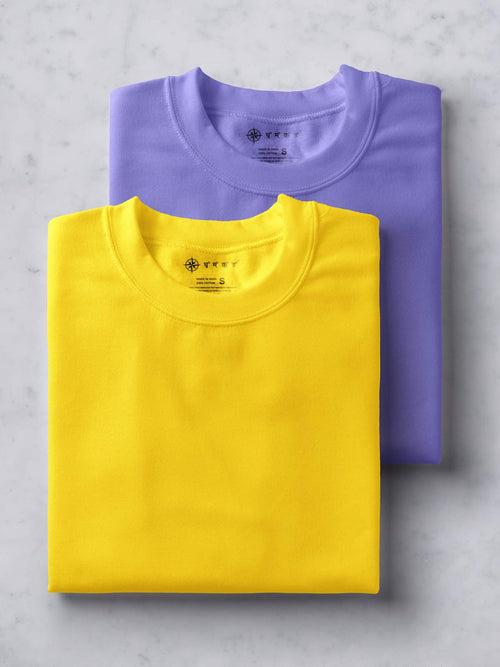 Yellow & Lilac T shirt Combo