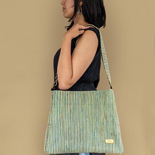 Upcycled Handwoven Trapeze Tote (TT0524-007) PS_W