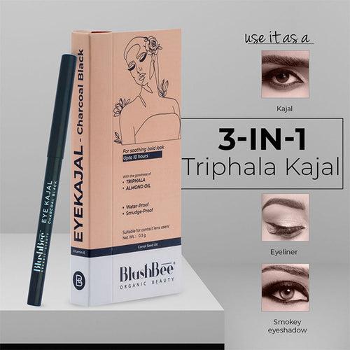 BlushBee Organic Beauty Charcoal Black Eye Kajal Sensitive Eyes