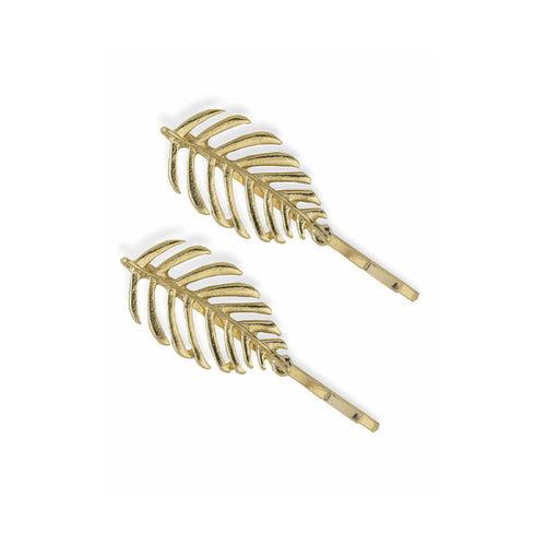 GUBB Golden Glory Leaf Hair Clips Set for Girls & Women