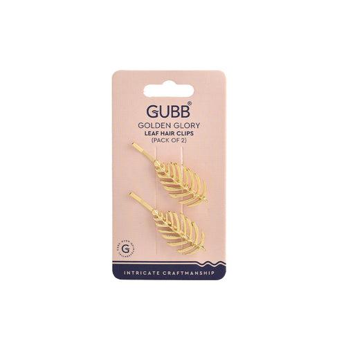 GUBB Golden Glory Leaf Hair Clips Set for Girls & Women