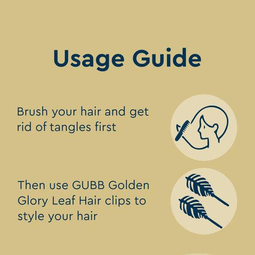 GUBB Golden Glory Leaf Hair Clips Set for Girls & Women