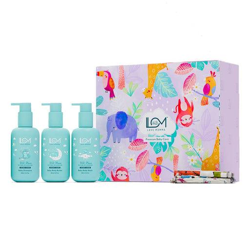 Love Momma 3 Bottles + Napkins Gift Hamper for Baby Skin Care