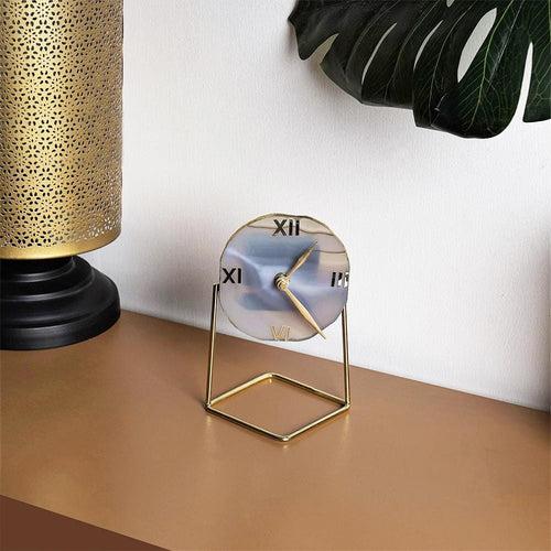 Surreal Molten Crystal Agate Table Clock