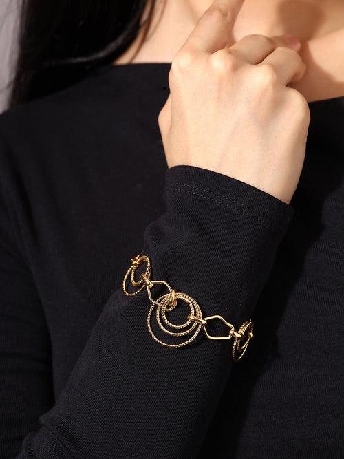 Prita Circle Links Chain Gold Plated Bracelet