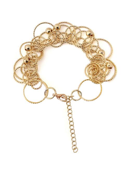 Prita Circles Linked Chain Gold Plated Bracled