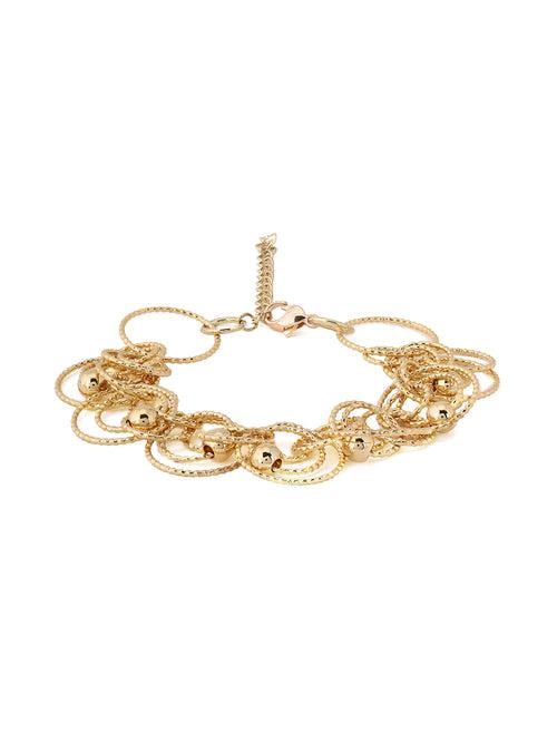 Prita Circles Linked Chain Gold Plated Bracled