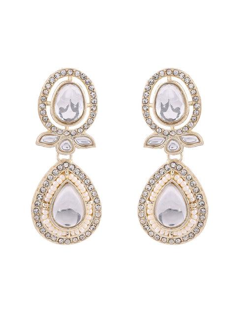 Priyaasi Gold Kundan Drop Earrings