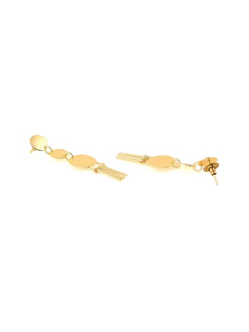 Priyaasi Gold Plated Textured Statement Tassels Earrings