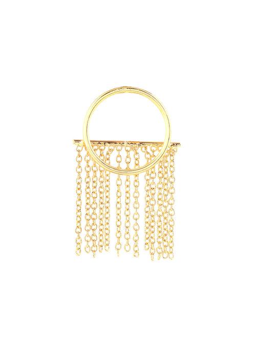 Priyaasi Gold Plated Chain Tassels Earrings