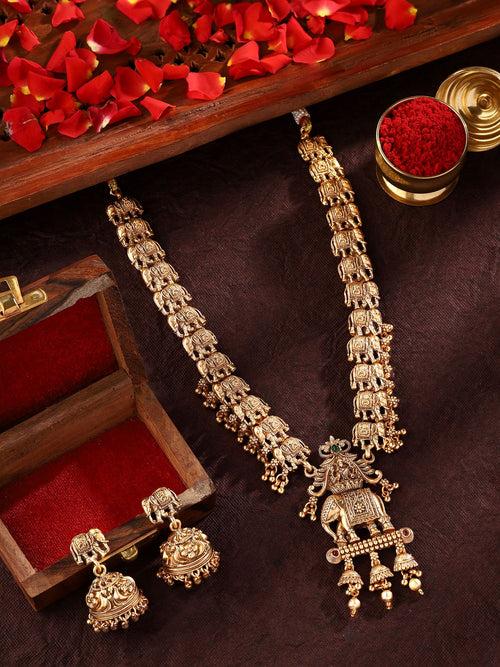 Priyaasi Temple Goddess and Elephant Jewellery Set