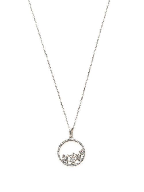 Sterling Silver Celestial Circle American Diamond Necklace