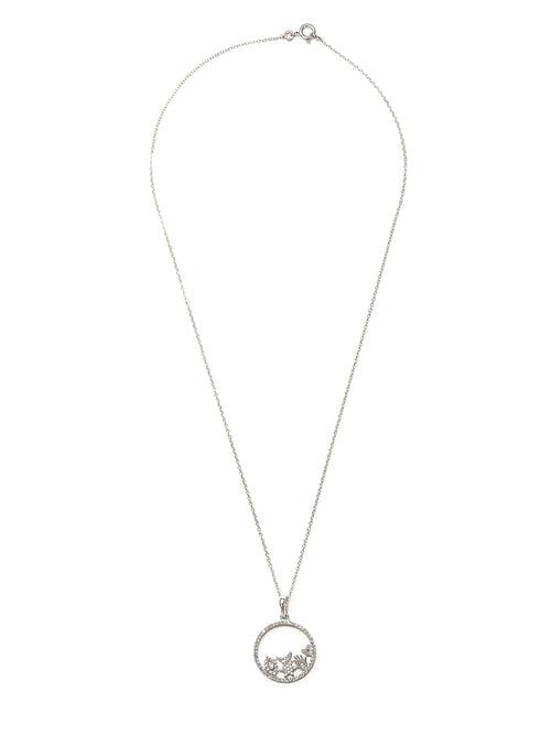 Sterling Silver Celestial Circle American Diamond Necklace