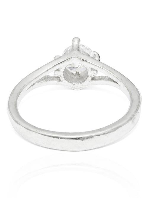 Timeless Solitaire Sterling Silver Ring