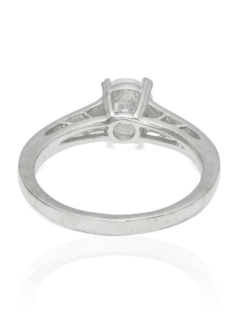 Classic Solitaire Sterling Silver Ring