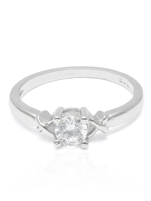Lustre Solitaire Sterling Silver Cubic Zirconia Ring