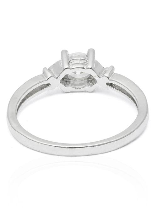 Lustre Solitaire Sterling Silver Cubic Zirconia Ring