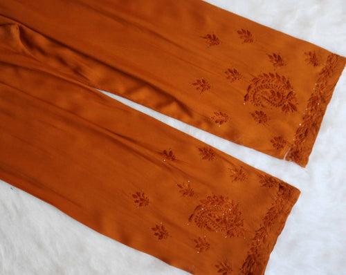 Golden Brown 2 piece Rayon Mukaish set