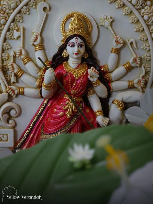 Marble Dust Sculpture - Durga Maa