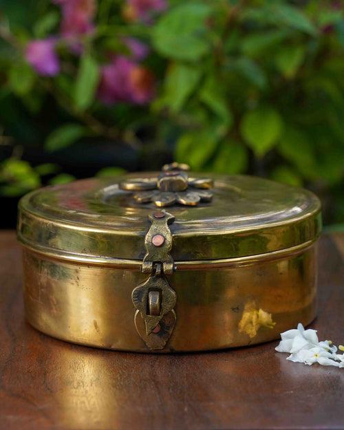 Vintage Brass Chapati Box