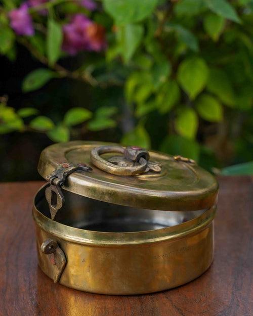 Vintage Brass Chapati Box