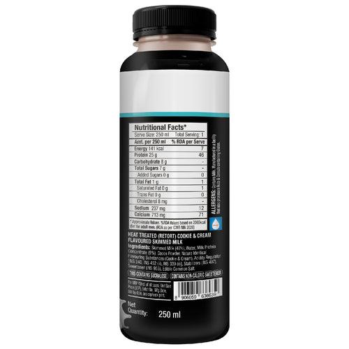 turbo 25 g protein milkshake, cookies & cream - 250 ml