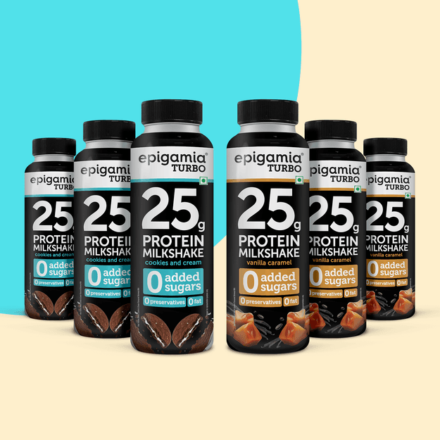 turbo 25 g protein milkshake, cookies & cream and vanilla-caramel, 250 ml - pack of 6