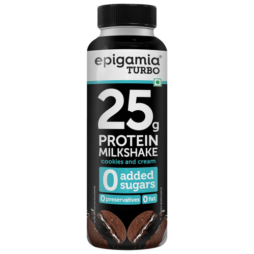 turbo 25 g protein milkshake, cookies & cream and vanilla-caramel, 250 ml - pack of 4