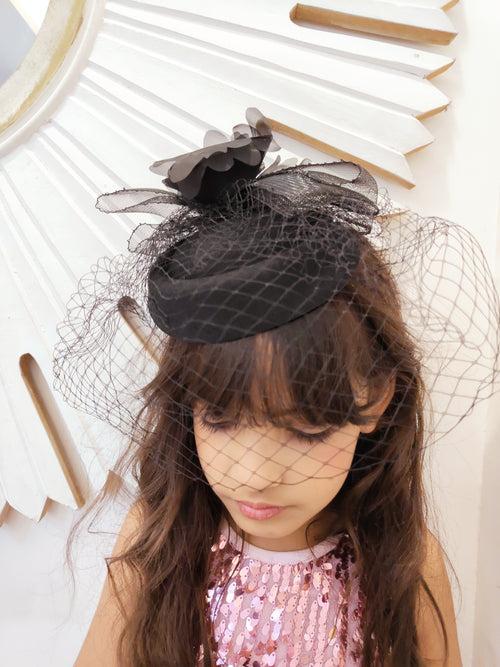 Derby Style Black Mesh Fascinator