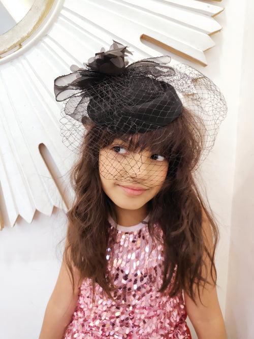 Derby Style Black Mesh Fascinator