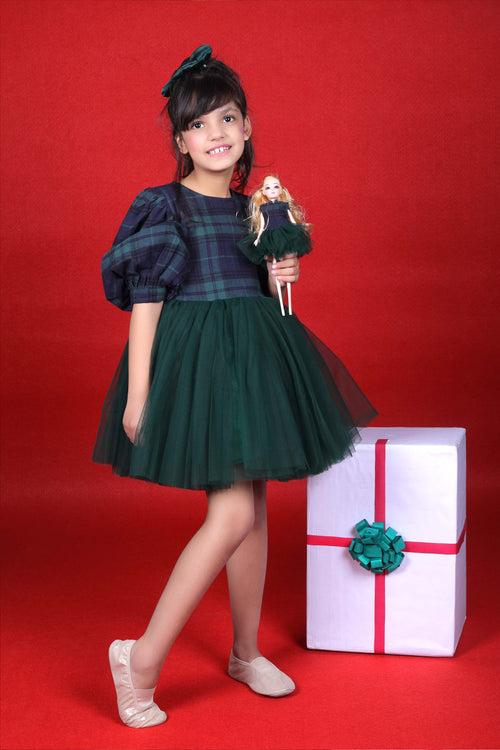 Wreath and Plaid Party Dress