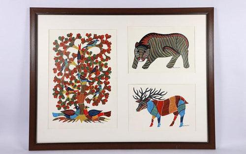 Forest Life - Gond Paintings