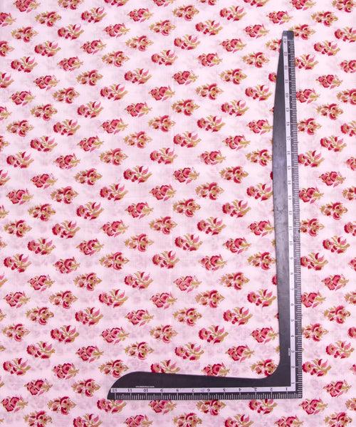 White Buti Pattern Hand Block Printed Cotton Fabric