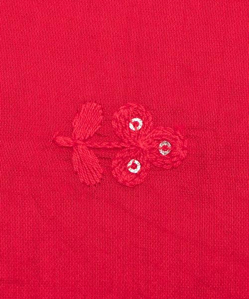 Red Embroidered Dolla Silk Fabric