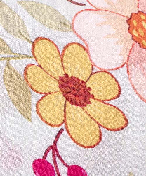 Pastel Mint Floral Print Viscose Modal Satin Fabric