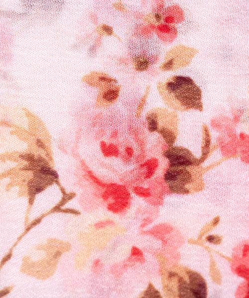 White Floral Digital Printed Chinon Silk Fabric