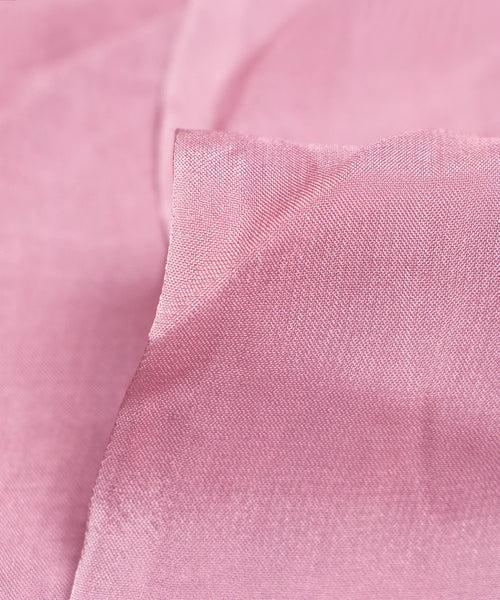 Dusty Rose Floral Pattern Hand Paint Organza  Fabric