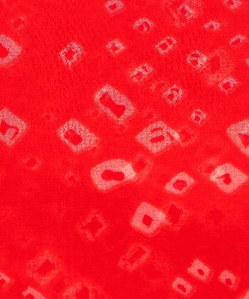 Red Bandhani Print Georgette Fabric