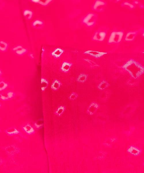 Magenta Bandhani Print Georgette Fabric