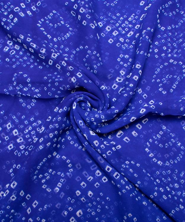 Royal Blue Bandhani Print Georgette Fabric