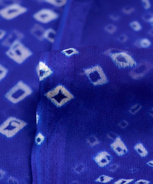 Royal Blue Bandhani Print Georgette Fabric