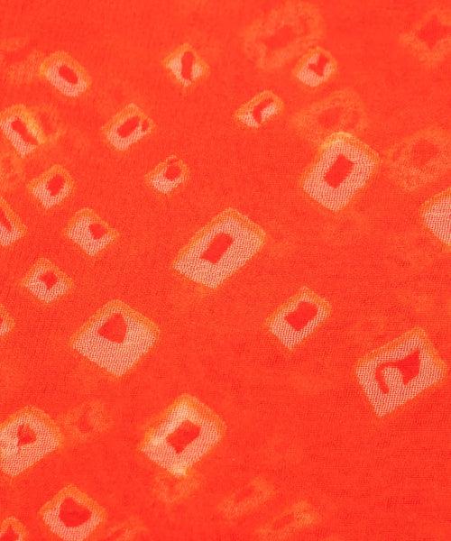 Orange Bandhani Print Georgette Fabric